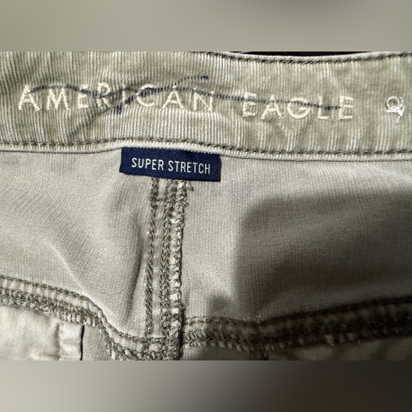 American Eagle Outfitters Olive/Grey Corduroy Highest Rise Mini Skirt - Picture 6 of 7